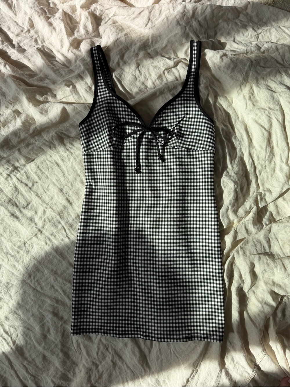 Urban Outfitters Black and White Gingham Mini Dress